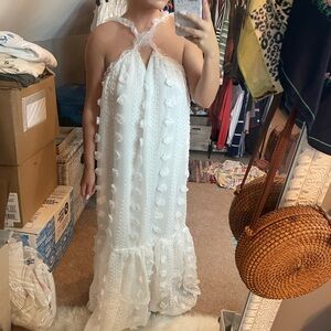 NWOT Elegant White Versatile Halter Maxi Dress